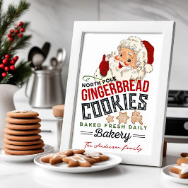 ヴィンテージサンタ・ジンジャーブレッドベーカリークリスマスポスター ポスター
