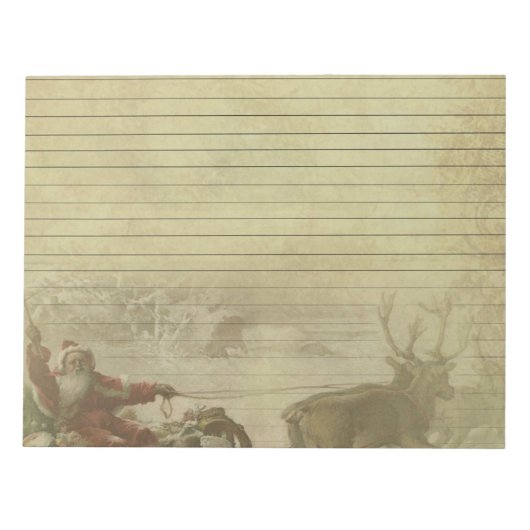 ヴィンテージサンタ&スレイノートパッド紙 ノートパッド (正面)