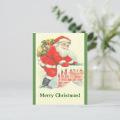 ヴィンテージサンタ&チムニクラシックー美しい ポストカード (スタンド正面)