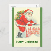 ヴィンテージサンタ&チムニクラシックー美しい ポストカード (正面/裏面)