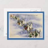 ヴィンテージサンタ&トナカイ シーズンポストカード (正面/裏面)