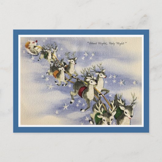 ヴィンテージサンタ&トナカイ シーズンポストカード (正面)