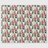 ヴィンテージサンタ&バニー・ラビットクリスマスプレゼント ラッピングペーパー (フラット)