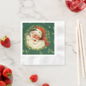 ヴィンテージサンタ&パインリースペーパーナプキン 縁ありカクテルナプキン (インサイチュ)