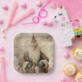 ヴィンテージサンタ ペーパープレート (パーティー)