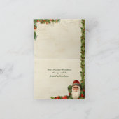 ヴィンテージサンタ、ホリー、ドブクリスマスエレガント シーズンカード (内部)