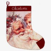 ヴィンテージサンタ ラージクリスマスストッキング (正面)