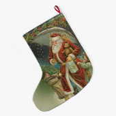 ヴィンテージサンタ ラージクリスマスストッキング (裏面 (吊り時))