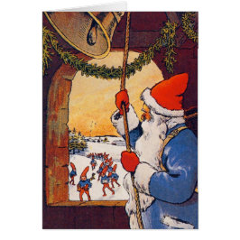 ヴィンテージサンタ・リンギング・ベル・クリスマスカード