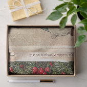 ヴィンテージサンタ、子ども、松とホリーデクページ 薄葉紙 (ギフト)