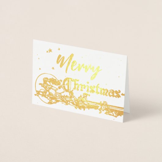 ヴィンテージサンタ&小人メリークリスマス 箔カード (正面)