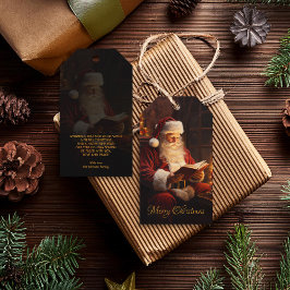 ヴィンテージサンタ 読書 ギフトタグ