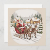 ヴィンテージサンタ 90年代 レトロ サンタクロース ホリデー シーズンカード (正面/裏面)
