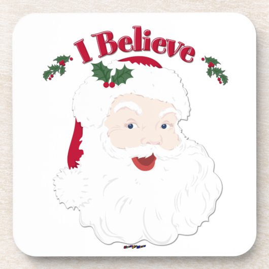 ヴィンテージサンタI信じクリスマス コースター (正面)
