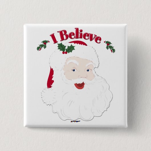 ヴィンテージサンタI信じクリスマス 缶バッジ (正面)
