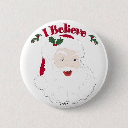 ヴィンテージサンタI信じクリスマス 缶バッジ (正面)