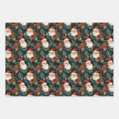 ヴィンテージサンタin水彩イラストレーションクリスマス ラッピングペーパーシート (正面)