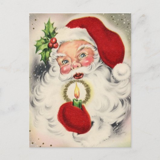 ヴィンテージサンタw/candle シーズンポストカード (正面)