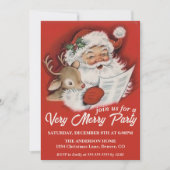 ヴィンテージサンタwithベビールドルフカスタムクリスマス 招待状 (正面)