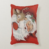 ヴィンテージサンタwithベビールドルフレトロクリスマス アクセントクッション (正面(垂直))