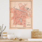 ヴィンテージサンティアゴ・チリの地図(1903年) ポスター (キッチン)