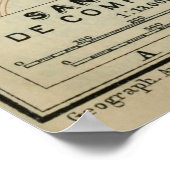 ヴィンテージサンティアゴ・デ・コンポステラの地図（1913年） ポスター (角)