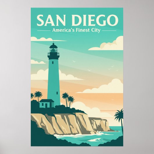 ヴィンテージサンディエゴアメリカズシ素晴らしティ ポスター (正面)