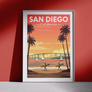 ヴィンテージサンディエゴカリフォルニア ポスター