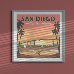 ヴィンテージサンディエゴカリフォルニア ポスター