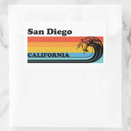 ヴィンテージサンディエゴカリフォルニア 長方形シール (バッグ)