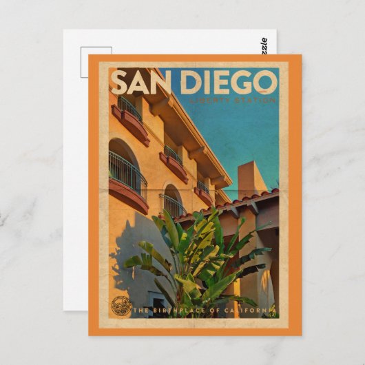 ヴィンテージサンディエゴトラベルポストカード ポストカード (正面/裏面)