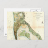 ヴィンテージサンディエゴ湾の地図(1857) ポストカード (正面/裏面)