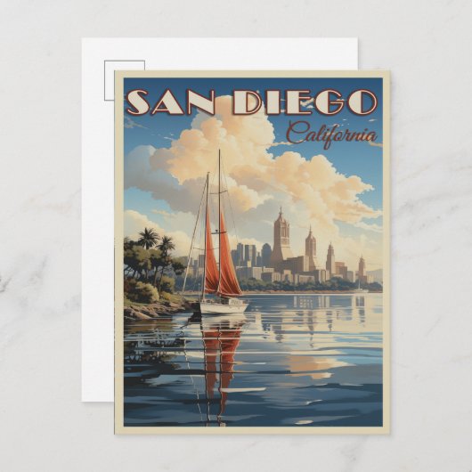 ヴィンテージサンディエゴ，カリフォルニア ポストカード (正面/裏面)