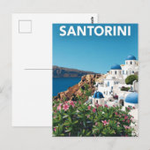 ヴィンテージサントリーニギリシャ旅行ポスター ポストカード (正面/裏面)