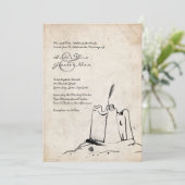 ヴィンテージサンドキャッスル結婚式招待状 招待状 (スタンド正面)