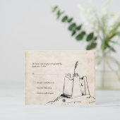 ヴィンテージサンドキャッスル結婚式招待状RSVP 出欠カード (スタンド正面)