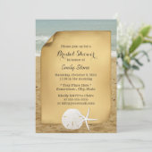 ヴィンテージサンドドル&スターフィッシュビーチブライダルシャワー 招待状 (スタンド正面)