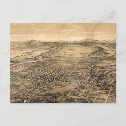ヴィンテージサンノゼCAの地図(1869) ポストカード (正面)