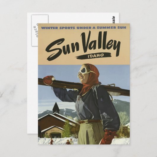ヴィンテージサンバレーアイダホスキーリゾートトラベル ポストカード (正面/裏面)