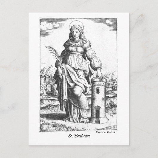 ヴィンテージサンバーバラ中世サンアートカラーリング ポストカード (正面)