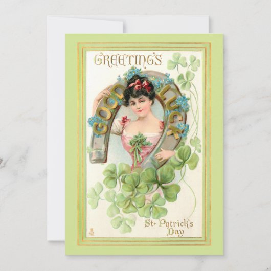 ヴィンテージサンパトリックの日ラッシーと馬蹄付き シーズンカード (正面)