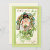 ヴィンテージサンパトリックの日ラッシーと馬蹄付き シーズンカード (正面/裏面)