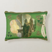 ヴィンテージサンパトリックスデイグリーティングシャームロックキャッスル アクセントクッション (正面)