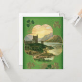 ヴィンテージサンパトリックスデイグリーティングシャームロックキャッスル カード (正面/裏面インサイチュ)