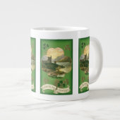 ヴィンテージサンパトリックスデイグリーティングシャームロックキャッスル ジャンボコーヒーマグカップ (正面右)