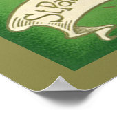 ヴィンテージサンパトリックスデイグリーティングシャームロックキャッスル ポスター (角)