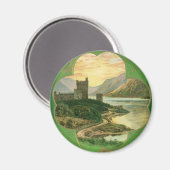 ヴィンテージサンパトリックスデイグリーティングシャームロックキャッスル マグネット (正面/裏面)