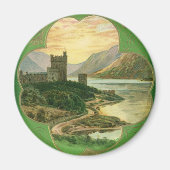 ヴィンテージサンパトリックスデイグリーティングシャームロックキャッスル マグネット (正面)