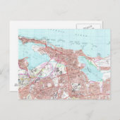 ヴィンテージサンファンプエルトリコの地図（1969年） ポストカード (正面/裏面)