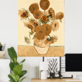 ヴィンテージサンフラワーズバイビンセント・ヴァン・ゴッホ ポスター (ホームオフィス)